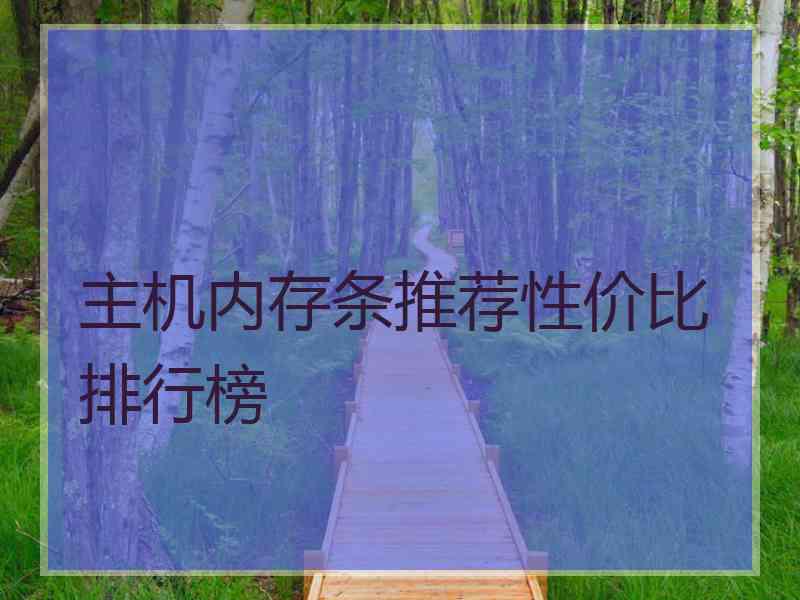 主机内存条推荐性价比排行榜