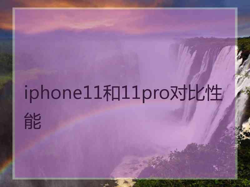 iphone11和11pro对比性能