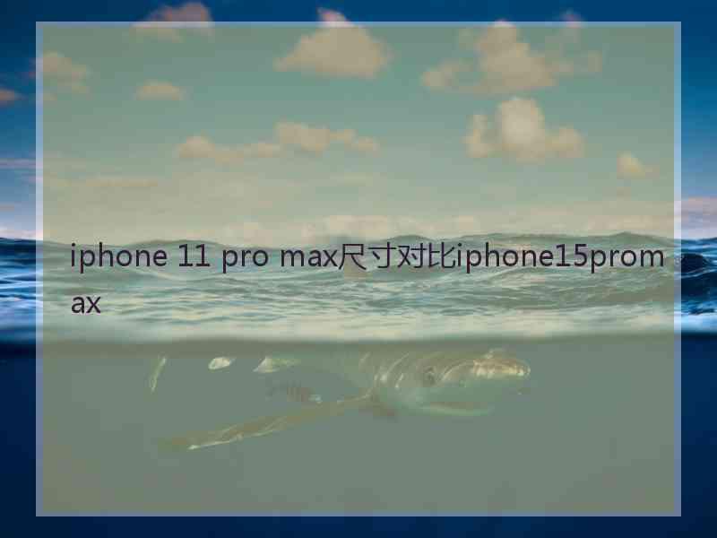 iphone 11 pro max尺寸对比iphone15promax