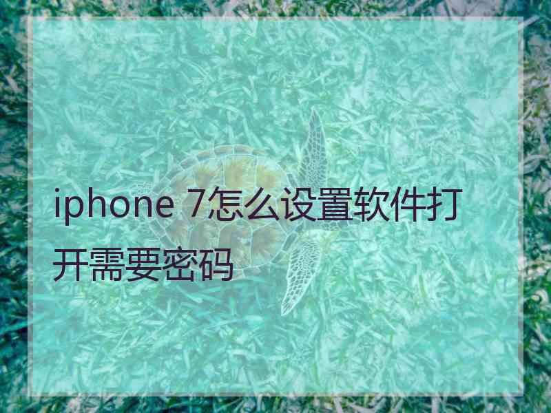 iphone 7怎么设置软件打开需要密码