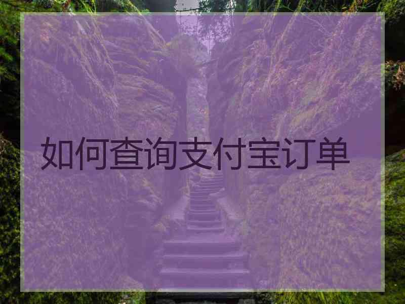 如何查询支付宝订单