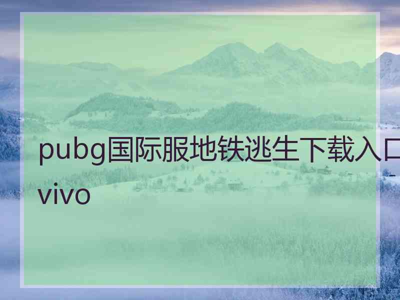 pubg国际服地铁逃生下载入口vivo