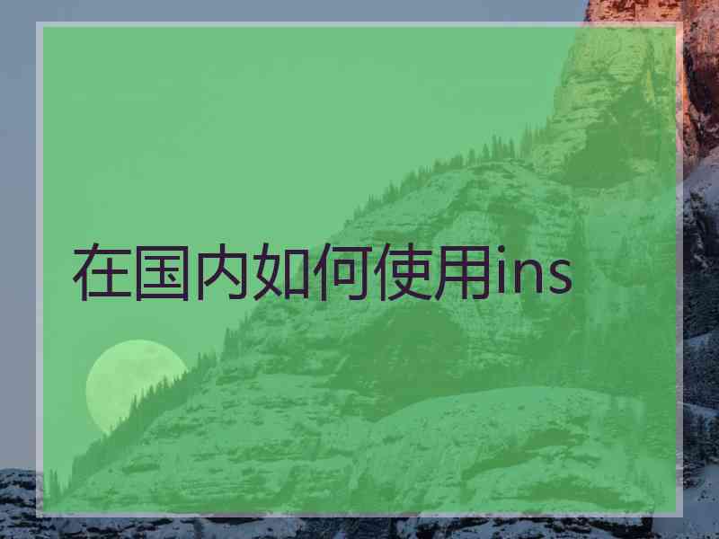 在国内如何使用ins