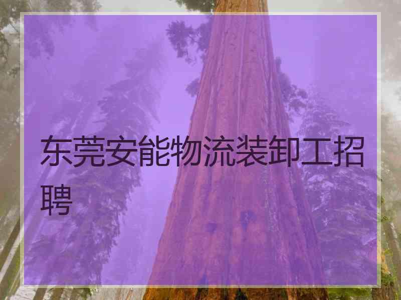 东莞安能物流装卸工招聘