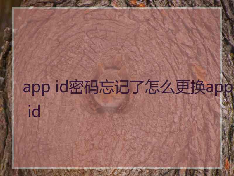 app id密码忘记了怎么更换app id