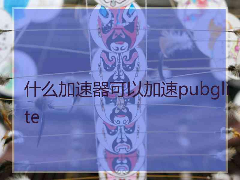 什么加速器可以加速pubglite