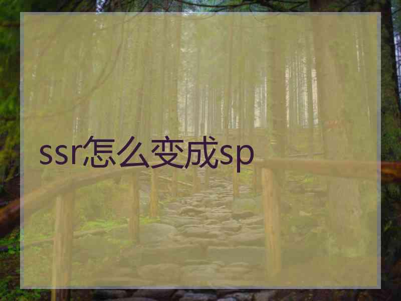 ssr怎么变成sp