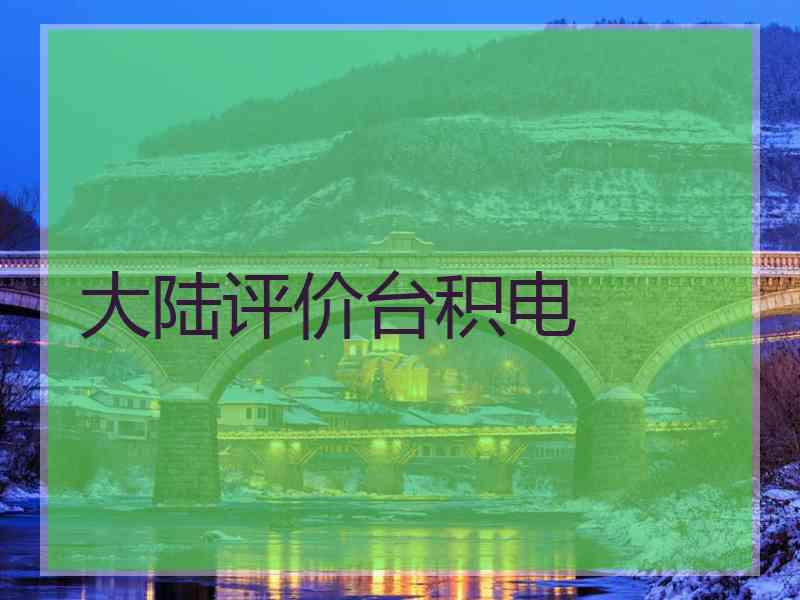 大陆评价台积电