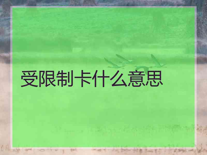 受限制卡什么意思