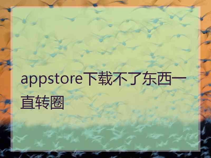 appstore下载不了东西一直转圈