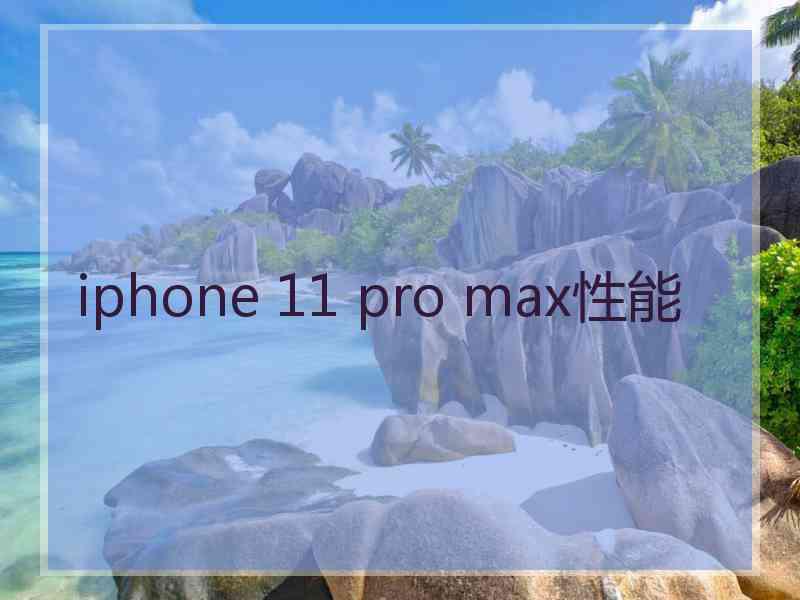 iphone 11 pro max性能