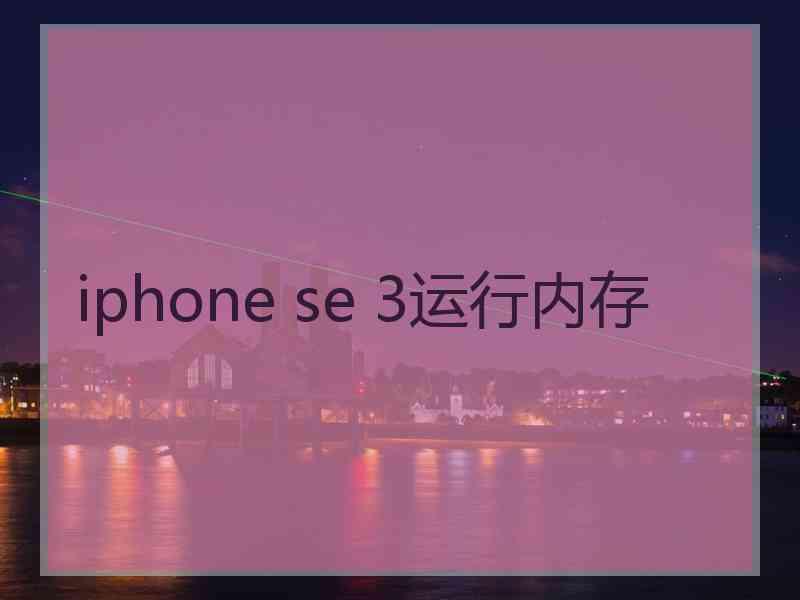 iphone se 3运行内存