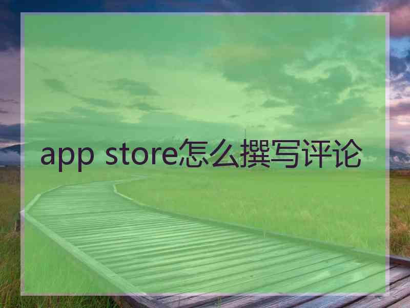 app store怎么撰写评论