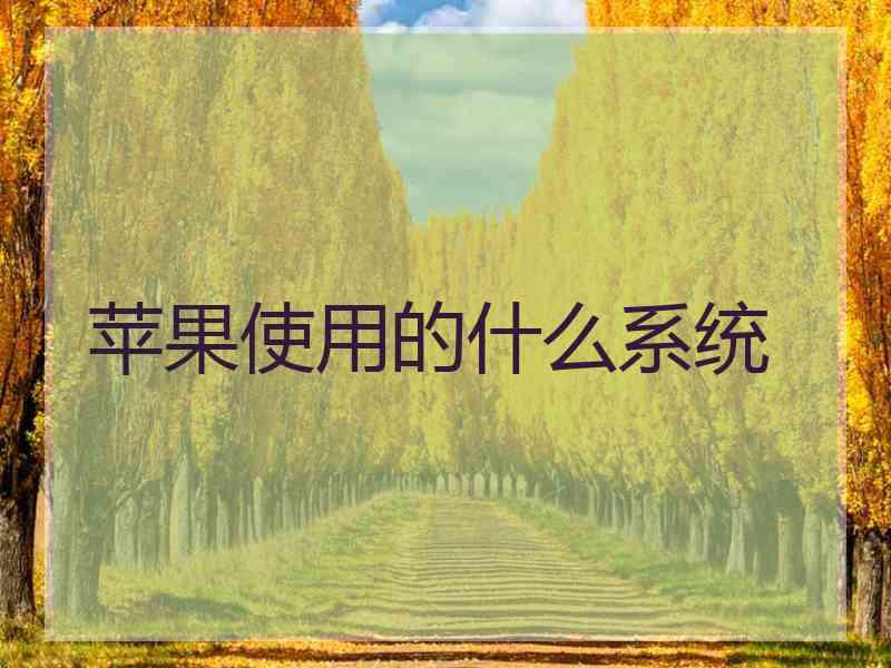 苹果使用的什么系统