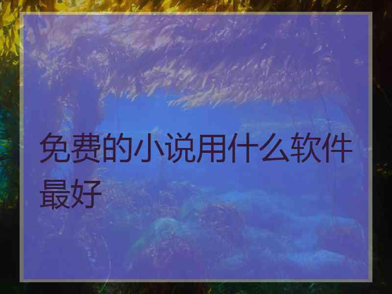 免费的小说用什么软件最好