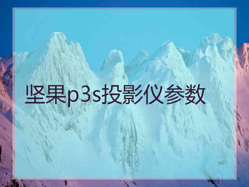 坚果p3s投影仪参数