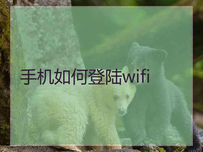 手机如何登陆wifi