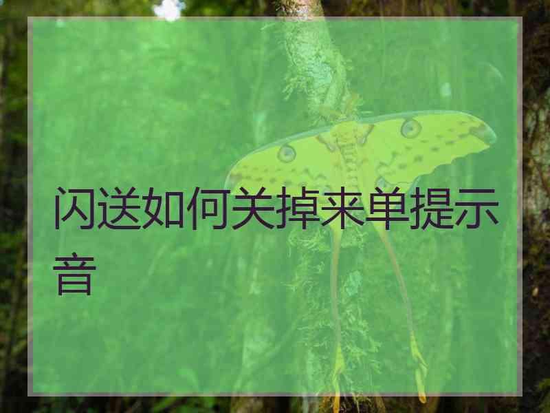 闪送如何关掉来单提示音