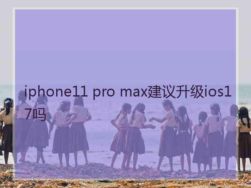 iphone11 pro max建议升级ios17吗