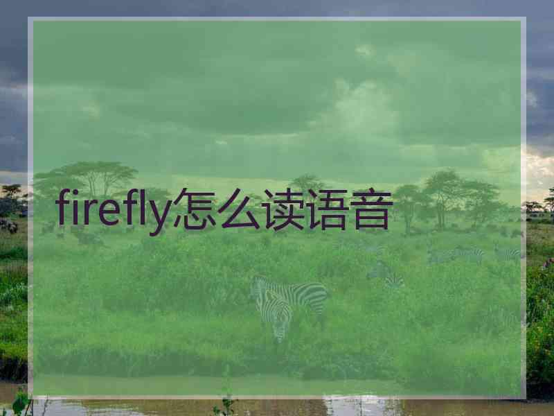 firefly怎么读语音