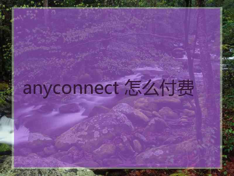 anyconnect 怎么付费