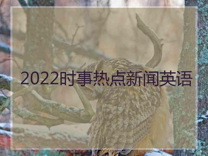 2022时事热点新闻英语