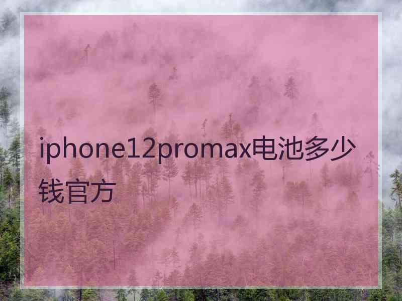 iphone12promax电池多少钱官方