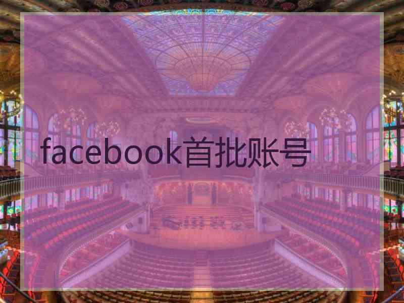 facebook首批账号