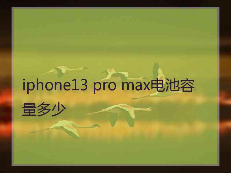 iphone13 pro max电池容量多少