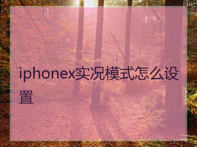 iphonex实况模式怎么设置