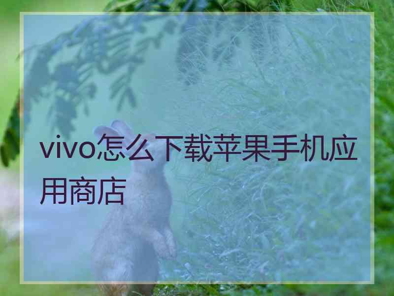 vivo怎么下载苹果手机应用商店