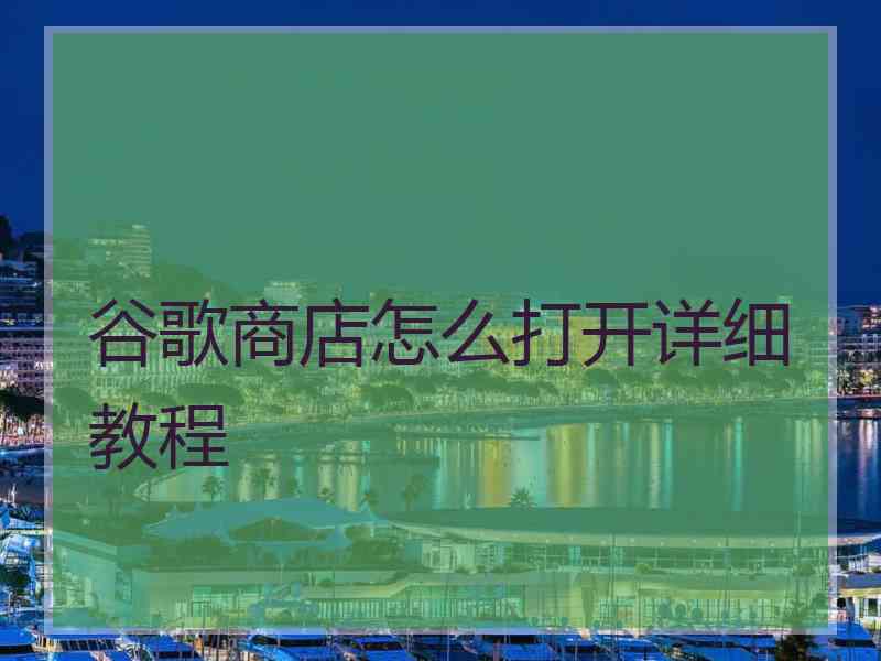 谷歌商店怎么打开详细教程