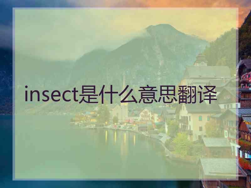 insect是什么意思翻译