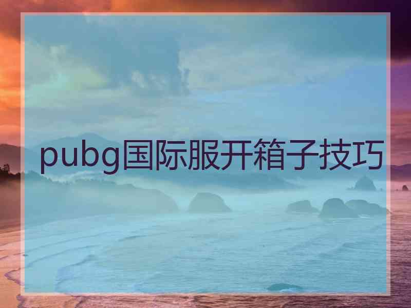 pubg国际服开箱子技巧