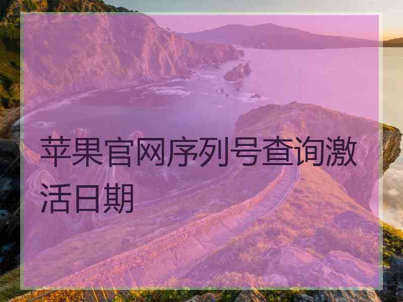 苹果官网序列号查询激活日期