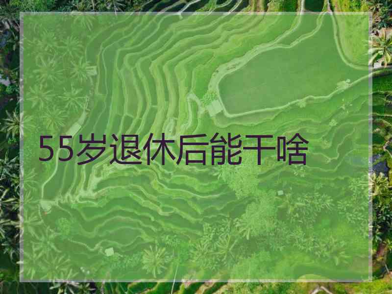 55岁退休后能干啥