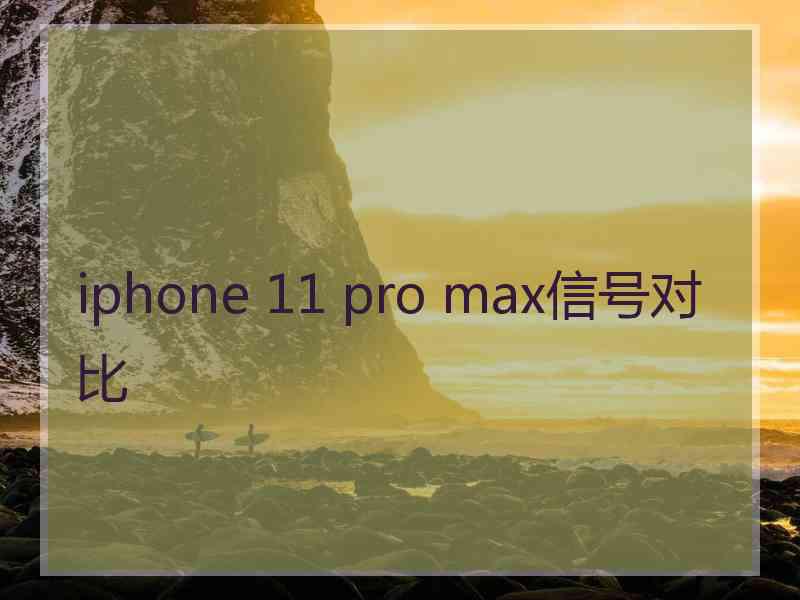 iphone 11 pro max信号对比