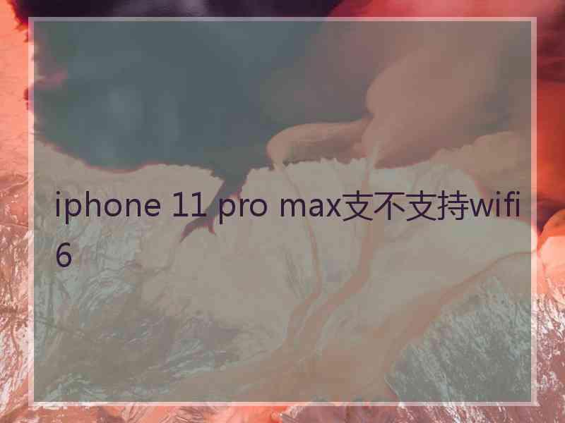 iphone 11 pro max支不支持wifi6