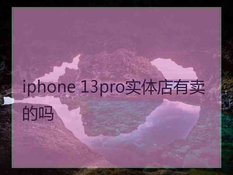 iphone 13pro实体店有卖的吗