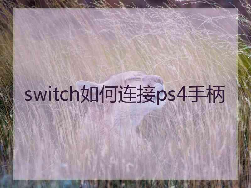 switch如何连接ps4手柄