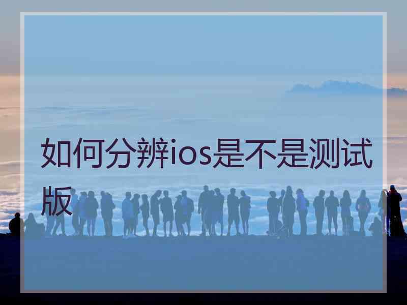 如何分辨ios是不是测试版