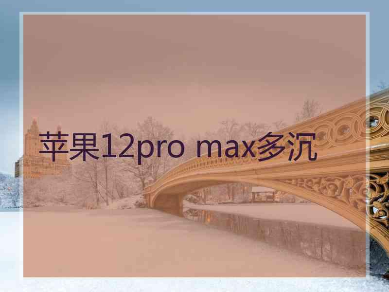 苹果12pro max多沉