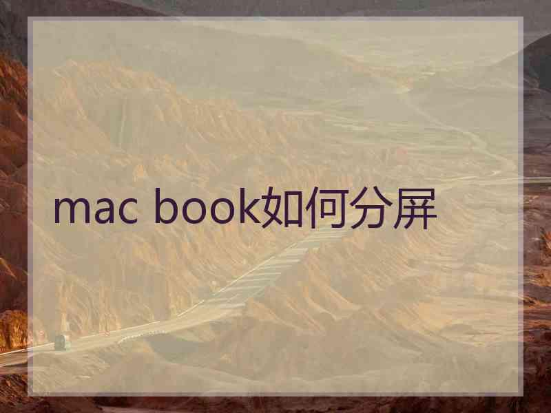 mac book如何分屏