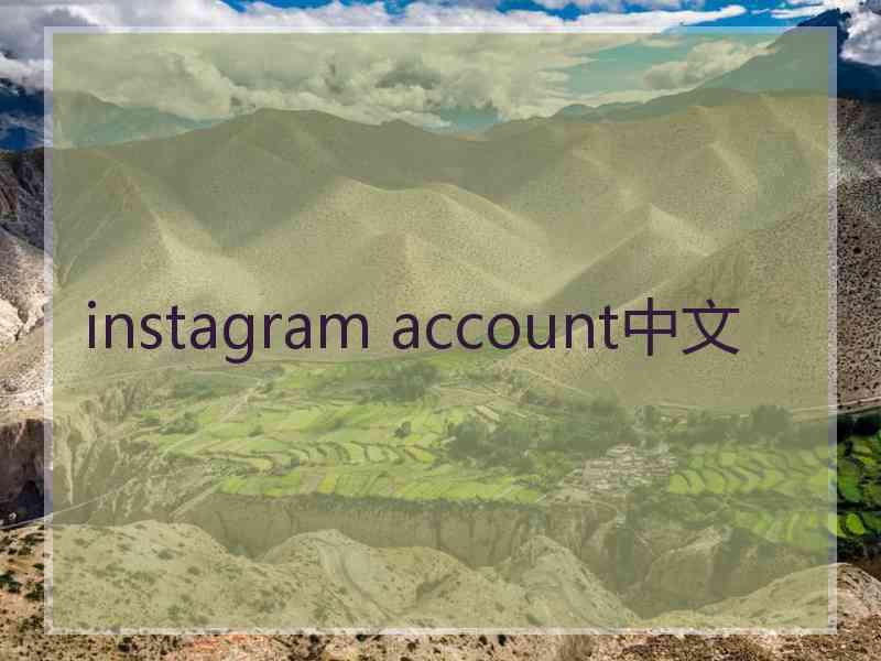 instagram account中文