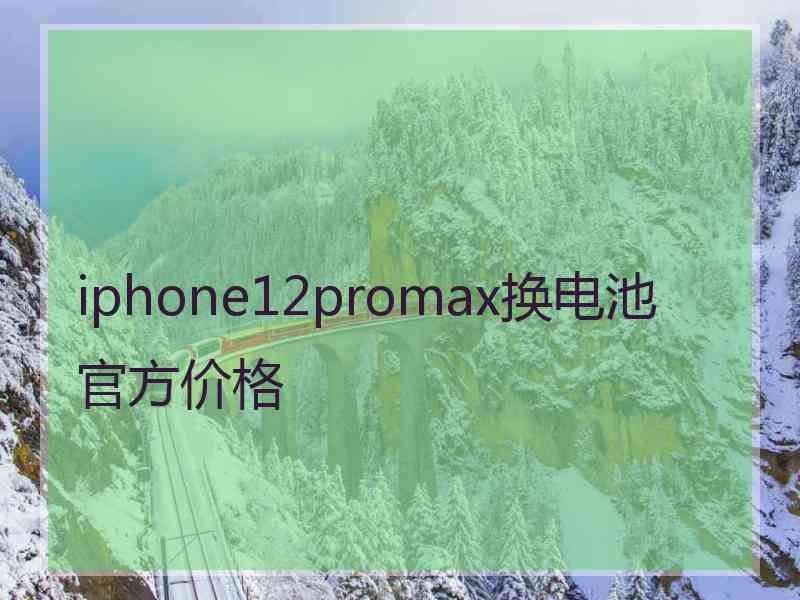 iphone12promax换电池官方价格