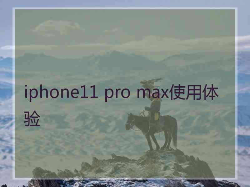 iphone11 pro max使用体验