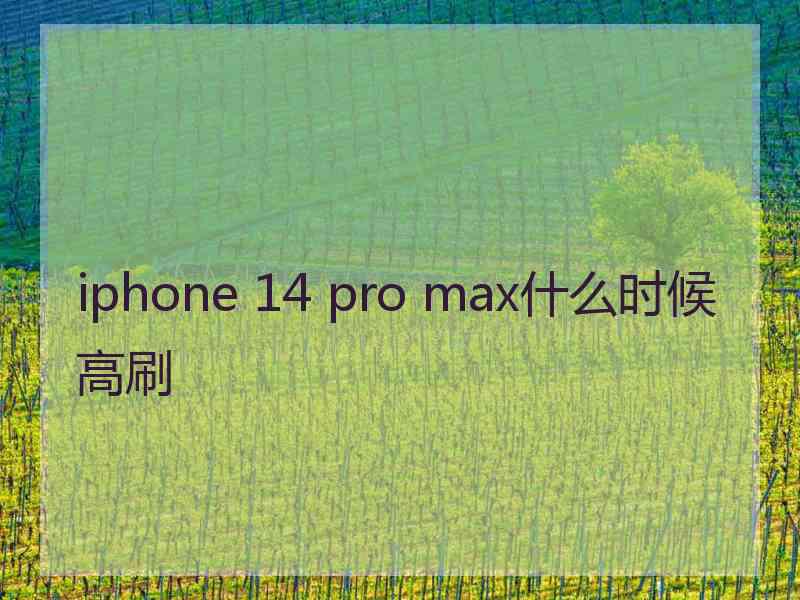 iphone 14 pro max什么时候高刷