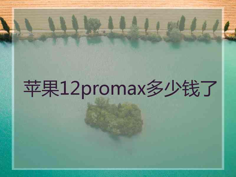 苹果12promax多少钱了