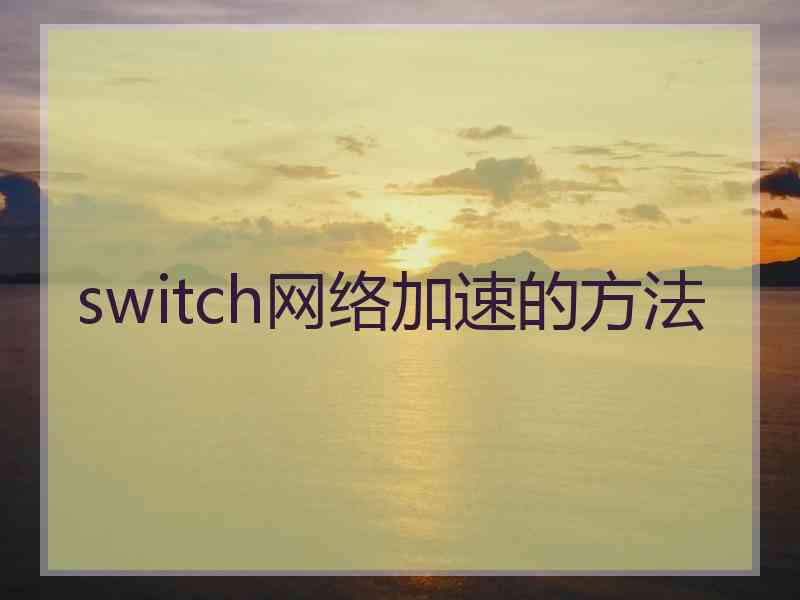 switch网络加速的方法