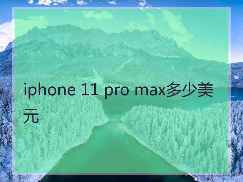 iphone 11 pro max多少美元